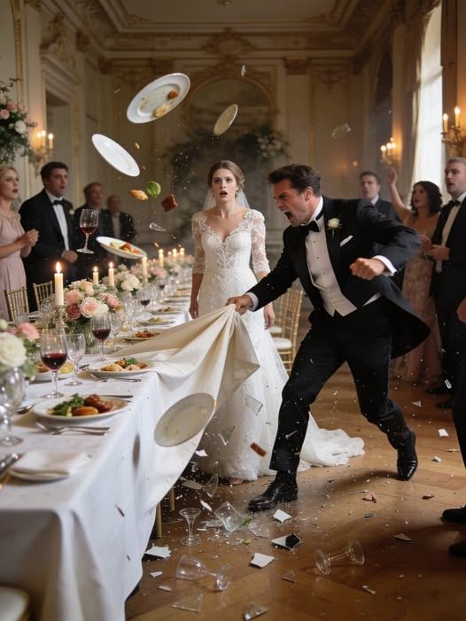 Lors de notre dîner de mariage, mon mari a violemment tiré la nappe, renversant toute la nourriture, et a crié : « Maintenant, tu vas me transférer ton héritage ! »